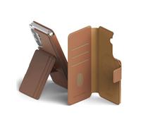 Ringke Folio Stand Wallet Magnetic Funda para Samsung Galaxy S26, Compatible con MagSafe, Capacidad para hasta 3 Tarjetas, Funda Desmontable Tipo Flip de Cuero PU con Soporte - Brown