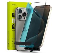 Ringke Full Cover Glass Compatible con Protector Pantalla iPhone 15 Pro, Fácil de Instalar, Protector de Pantalla Cristal Templado con Herramienta de Instalacion
