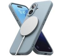 Ringke Funda para iPhone 16 [Silicone Magnetic Blue] | Compatible con MagSafe, Funda de Silicona Suave al Tacto, Ligera, Delgada y Estilizada para Mujeres y Hombres