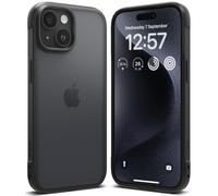 Ringke Fusion Bold Compatible con Funda iPhone 15 Plus, Lados Texturizados para Agarre, Tecnología Anti-Amarillamiento, Parte Trasera Transparente Mate Resistente a Huellas - Matte Black