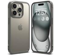 Ringke Fusion Bold Compatible con Funda iPhone 15 Pro, Lados Texturizados para Agarre, Tecnología Anti-Amarillamiento, Parte Trasera Transparente Mate Resistente a Huellas - Matte Gray