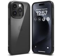 Ringke Fusion Bold Compatible con Funda iPhone 15 Pro MAX, Lados Texturizados para Agarre, Tecnología Anti-Amarillamiento, Parte Trasera de PC Transparente Minimalista - Black