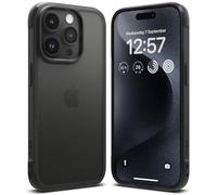 Ringke Fusion Bold Compatible con Funda iPhone 15 Pro MAX, Lados Texturizados para Agarre, Tecnología Anti-Amarillamiento, Parte Trasera Transparente Mate Resistente a Huellas - Matte Black