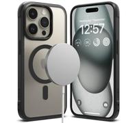 Ringke Fusion Bold Compatible con Funda iPhone 15 Pro y Compatible con MagSafe, Lados Texturizados para Agarre, Anti-Amarillamiento, Parte Trasera Mate Resistente a Huellas - Magnetic Matte Black