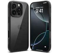 Ringke Fusion Bold Compatible con Funda iPhone 16 Pro MAX, Lados Texturizados para Agarre, Tecnología Anti-Amarillamiento, Parte Trasera de PC Transparente Minimalista - Black