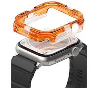 Ringke Fusion Bumper Diseñado para Funda Apple Watch Series 9, 8, 7 (45 mm), SE 3, 2, 1 (44 mm) Funda Protectora de Doble Capa - Neon Orange