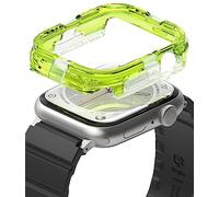 Ringke Fusion Bumper Diseñado para Funda Apple Watch Series 9, 8, 7 (45 mm), SE 3, 2, 1 (44 mm) Funda Protectora de Doble Capa - Neon Green