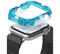 Ringke Fusion Bumper Diseñado para Funda Apple Watch Series 9, 8, 7 (45 mm), SE 3, 2, 1 (44 mm) Funda Protectora de Doble Capa - Neon Blue