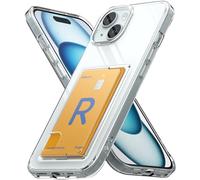 Ringke Fusion Card Compatible con Funda iPhone 15 Plus, Carcasa con Soporte para Tarjeta, Funda con Porta Tarjeta Delgada Ligera - Clear