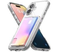 Ringke Fusion Card Compatible con Funda iPhone 16, Carcasa con Soporte para Tarjeta, Funda con Porta Tarjeta Delgada Ligera - Clear