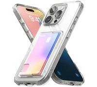 Ringke Fusion Card Compatible con Funda iPhone 16 Pro MAX, Carcasa con Soporte para Tarjeta, Funda con Porta Tarjeta Delgada Ligera - Clear