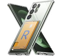 Ringke Fusion Card Compatible con Funda Samsung Galaxy S23 Ultra, Sostiene hasta 1 Tarjeta, Carcasa de Teléfono con Tarjetero Incorporado para Mujeres y Hombres - Clear