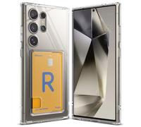 Ringke Fusion Card Compatible con Funda Samsung Galaxy S24 Ultra, Sostiene hasta 1 Tarjeta, Carcasa de Teléfono con Tarjetero Incorporado para Mujeres y Hombres - Clear