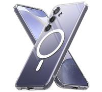 Ringke Fusion Diseñado para Funda Samsung Galaxy S24 Plus y Compatible con MagSafe, Carcasa Queda como un Guante, Case Transparente con Agujeros para Cuerda - Magnetic Clear