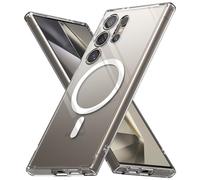 Ringke Fusion Diseñado para Funda Samsung Galaxy S24 Ultra y Compatible con MagSafe, Carcasa Queda como un Guante, Case Transparente con Agujeros para Cuerda - Magnetic Clear