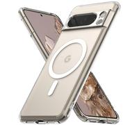 Ringke Fusion Diseñado para Funda Google Pixel 8 Pro y Compatible con MagSafe, Anti Huella Dactilar Acabado Mate, Carcasa Transparente Helada con Agujeros para Cuerda - Magnetic Matte Clear