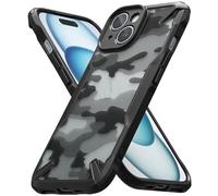 Ringke Fusion-X Compatible con Funda iPhone 15, Carcasa Militar, Parachoques Resistente Impactos Case Sólida a Prueba de Choques - Camo Black (Camuflaje)