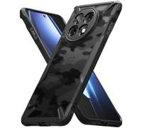 Ringke Fusion-X Compatible con Funda OnePlus 13R, Las Esquinas Más Pesadas Ayudan al Dispositivo a Aterrizar sobre Sus Bordes, Patrón Antideslizante - Camo Black