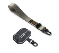 Ringke Holder Link & Tactical Webbing Hand Strap Diseñada para Teléfono, Correa de Muñeca, Lengüeta Universal Resistente y a Prueba de Desgarros con Mosquetón - Warm Gray
