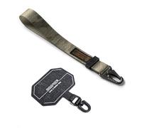 Ringke Holder Link & Tactical Webbing Hand Strap Diseñada para Teléfono, Correa de Muñeca, Lengüeta Universal Resistente y a Prueba de Desgarros con Mosquetón - Camo Sand