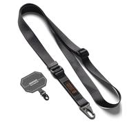 Ringke Holder Link & Tactical Webbing Lanyard Diseñado para Correa de Cámara y Correa de Teléfono, Lengüeta Universal Duradera y Resistente a Desgarros con Mosquetón - Black