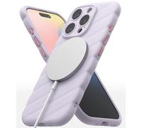 Ringke Macaron Silicone Magnetic Compatible con Funda iPhone 16 Pro Diseñado para MagSafe, Silicona Líquida Carcasa Protectora Suave De Cuerpo Completo con Forro De Microfibra - Light Purple