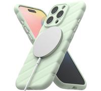 Ringke Macaron Silicone Magnetic Compatible con Funda iPhone 16 Pro Diseñado para MagSafe, Silicona Líquida Carcasa Protectora Suave De Cuerpo Completo con Forro De Microfibra - Mint