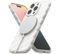 Ringke Macaron Silicone Magnetic Compatible con Funda iPhone 16 Pro Diseñado para MagSafe, Silicona Líquida Carcasa Protectora Suave De Cuerpo Completo con Forro De Microfibra - White
