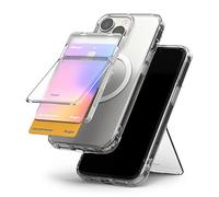 Ringke Magnetic Stand Slot Card Holder, Cartera de Tarjeta con Soporte, Billetera Ligera Sólida MagSafe Compatible con iPhone 13 Pro MAX, 13 Pro, 13 y iPhone 12 Pro MAX, 12 Pro, 12 - Clear Mist