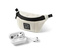 Ringke Mini Pouch Sling Bag Compatible con Funda Airpods Pro/3/2/1, Carcasa Samsung Galaxy Buds Pro/Live/2/1, Bolsa Duradera Portátil Ligera con Mosquetó - Ivory