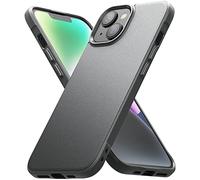 Ringke Onyx Compatible con Funda iPhone 14 6.1 Pulgadas, Carcasa Anti Huella Dactilar Antideslizante, Protección Adicional sin Ser Voluminosa, Case con Agujeros para Cuerda - Dark Gray