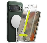 Ringke Onyx Compatible con Pixel 10 Pro XL [Magnetic Dark Green] + Easy Slide Tempered Glass Compatible con Pixel 10 Pro XL [2 Pack]