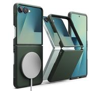 Ringke Onyx Diseñado para Funda Samsung Galaxy Z Flip 7 y Compatible con MagSafe, Resistente a Aceites y Suciedad Agarre Reforzado Textura Antideslizante - Magnetic Dark Green