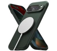 Ringke Onyx Compatible con Funda Google Pixel 9 Pro y Compatible con MagSafe, Se Siente Bien en la Mano, Resistente al Aceite y la Suciedad, Cortes Precisos para la Cámara - Magnetic Dark Green