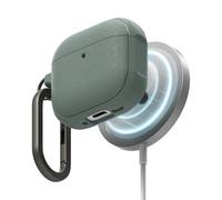 Ringke Onyx Magnetic Compatible con Funda AirPods 4 y Compatible con MagSafe, Resistente al Aceite y la Suciedad, Antideslizante Ligera Carcasa con Mosquetón - Sage Green