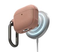 Ringke Onyx Magnetic Compatible con Funda AirPods 4 y Compatible con MagSafe, Resistente al Aceite y la Suciedad, Antideslizante Ligera Carcasa con Mosquetón - Constant Coral