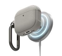 Ringke Onyx Magnetic Compatible con Funda AirPods 4 y Compatible con MagSafe, Resistente al Aceite y la Suciedad, Antideslizante Ligera Carcasa con Mosquetón - Warm Gray