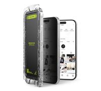 Ringke Easy Slide Privacy Tempered Glass Compatible con Protector Pantalla iPhone 16 y iPhone 15, Protector de Pantalla Privacidad Cristal Templado con Herramienta de Instalacion - 2 Pack