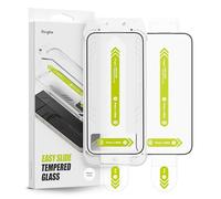 Ringke Pack de 2, Easy Slide Tempered Glass para Protector Pantalla iPhone 15 Pro, Fácil de Instalar, Protector de Pantalla Cristal Templado con Herramienta de Instalacion