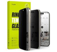 Ringke Privacy Glass Compatible con Protector Pantalla iPhone 15 Pro Max, Protector de Pantalla Privacidad Fácil de Instalar Cristal Templado Cobertura Completo con Herramienta de Instalacion