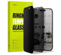 Ringke Privacy Glass Compatible con Protector Pantalla iPhone 15 Pro, Protector de Pantalla Privacidad Fácil de Instalar Cristal Templado Cobertura Completo con Herramienta de Instalacion