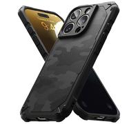 Ringke Rugged Gear Compatible con Funda iPhone 16 Pro MAX, No Deja Huellas y No Resbala, Tacto Agradable Buen Agarre Carcasa Protectora Ligera Antihuellas y Antideslizante - Camo Black