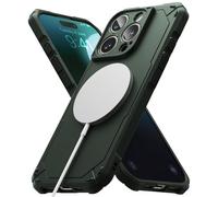 Ringke Rugged Gear Compatible con Funda iPhone 16 Pro MAX, No Deja Huellas y No Resbala, Tacto Agradable Buen Agarre Carcasa Protectora Ligera Antihuellas y Antideslizante - Magnetic Dark Green
