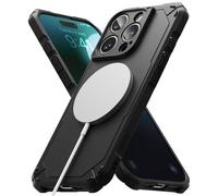 Ringke Rugged Gear Compatible con Funda iPhone 16 Pro MAX, No Deja Huellas y No Resbala, Tacto Agradable Buen Agarre Carcasa Protectora Ligera Antihuellas y Antideslizante - Magnetic Black