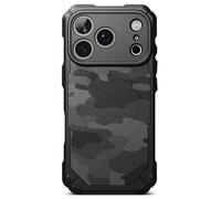 Ringke Rugged Gear Compatible con Funda iPhone 17 Pro, Resistente al Aceite y a la Suciedad, Funda Antideslizante sin Huellas Grasosas - Camo Black