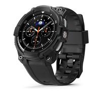 Ringke Rugged Gear Compatible con Funda Samsung Galaxy Watch 8 Classic (46mm), Carcasa Protectora Flexible con Parachoques y Correa, Resistente a Las Huellas Dactilares - All Black