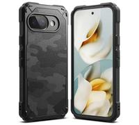 Ringke Rugged Gear Diseñado para Funda Google Pixel 9a, No Deja Huellas y No Resbala, Tacto Agradable Buen Agarre Carcasa Protectora - Camo Black