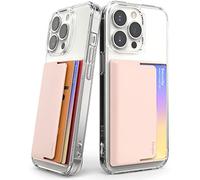 Ringke Side Slot Card Holder Soporte para Tarjeta Adhesiva de Teléfono Móvil, Porta Tarjeta Compatible con Funda iPhone 13/12/11/Pro/Max, Samsung Galaxy A13/A12/A53/A52s y Más - Peach Pink