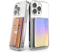 Ringke Side Slot Card Holder, Tarjetero Movil para 3 Tarjetas, Evita Rayones en tu Tarjeta, Tarjetero Adhesivo Compatible con Funda iPhone 15/14/13/12/11/Pro/Max, Galaxy, Xioami - Clear Mist (2 Pack)