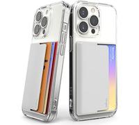 Ringke Side Slot Card Holder, Tarjetero Movil para 3 Tarjetas, Evita Rayones en tu Tarjeta, Tarjetero Adhesivo Compatible con Funda iPhone 15/14/13/12/11/Pro/Max, Galaxy, Xioami - Light Gray (2 Pack)